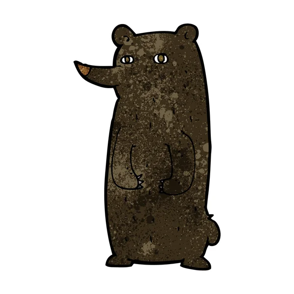 Divertido oso negro de dibujos animados — Vector de stock