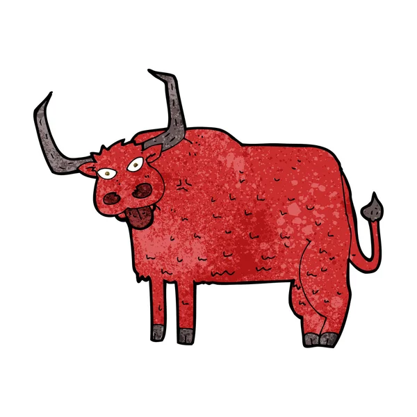 Desenho animado vaca peluda — Vetor de Stock