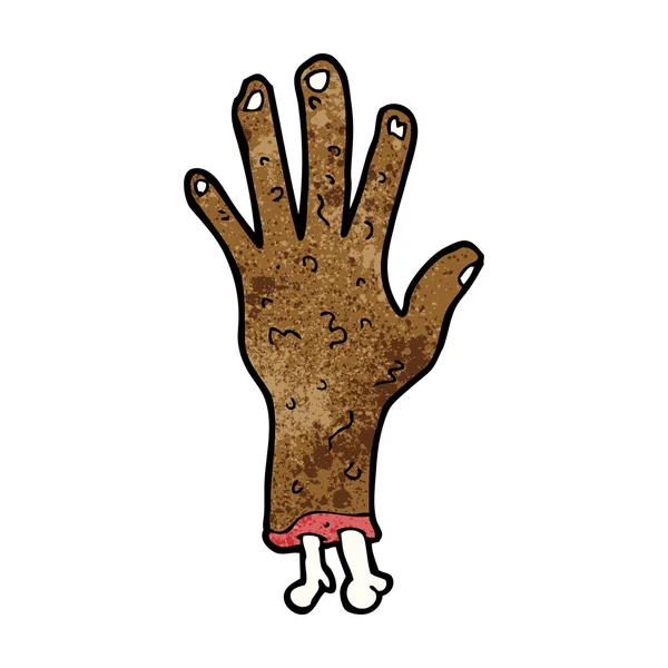 Grobe Zombie-Hand-Karikatur — Stockvektor