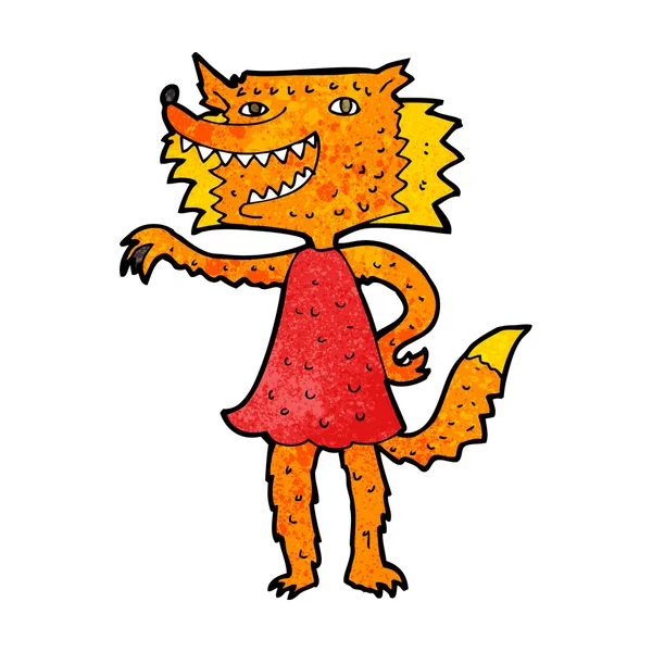 Cartoon fox meisje — Stockvector