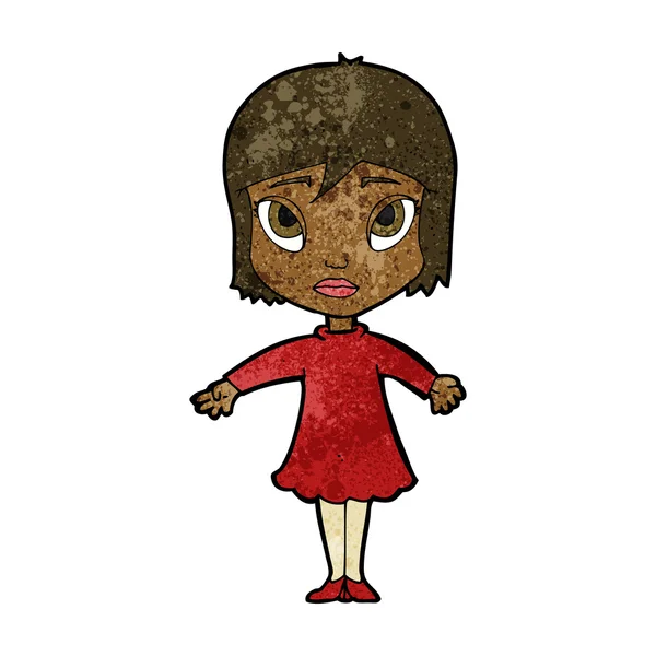 Fille de dessin animé en robe — Image vectorielle