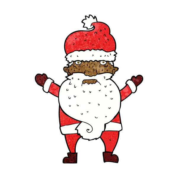 Dessin animé grincheux père Noël — Image vectorielle