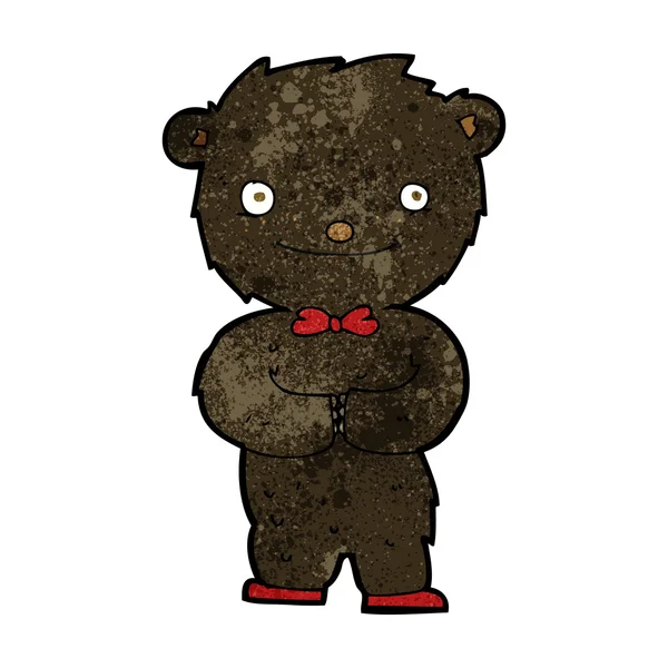 Dessin animé petit ours noir — Image vectorielle