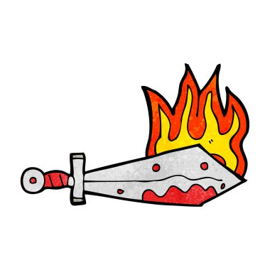 karikatür flaming kılıç
