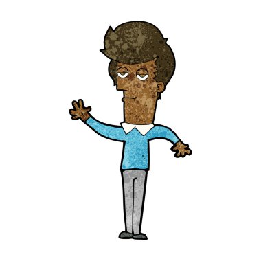 Çizgi filmdeki sıkılmış adam el sallıyor