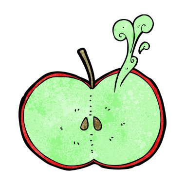 karikatür dilimlenmiş elma