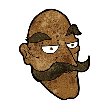 Çizgi film yaşlı adam yüzü