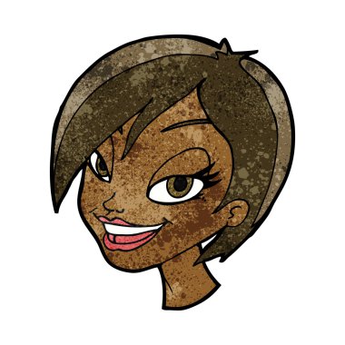 Çizgi film güzel kadın yüzü