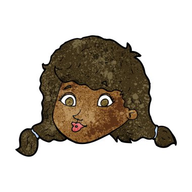 Çizgi film güzel kadın yüzü