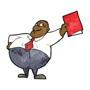 karikatür mutlu patron ile dosya