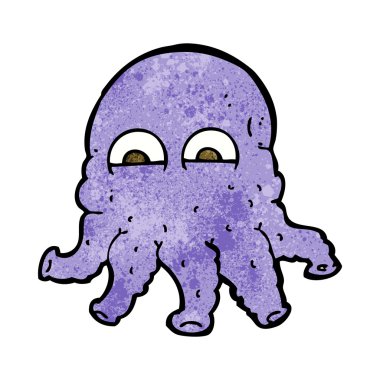 Çizgi film uzaylı mürekkep balığı suratlı