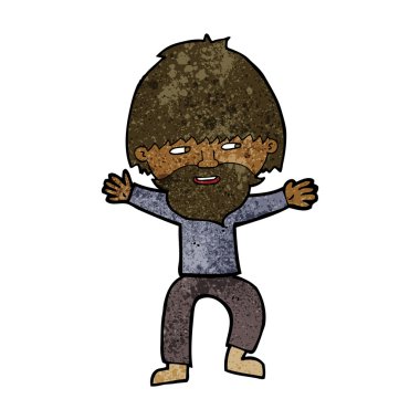 Çizgi filmdeki sakallı mutlu adam