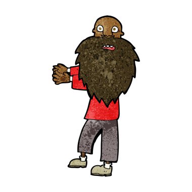 Çizgi film sakallı yaşlı adam