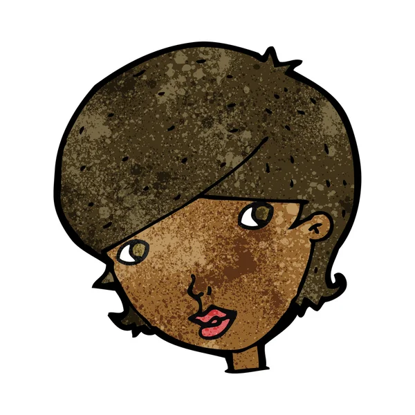 Mujer amigable de dibujos animados — Vector de stock