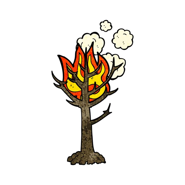 Cartoon burning tree — Stock Vector