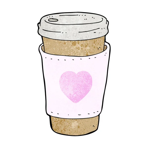 Tecknad Jag älskar kaffe kopp — Stock vektor
