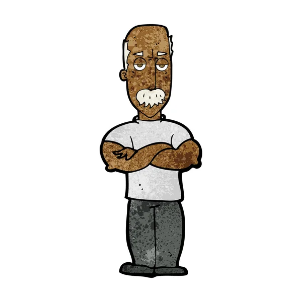 Karikatur wütender Mann mit Schnurrbart — Stockvektor