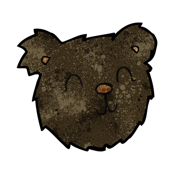 Cartoon happy black bear face — Stock Vector
