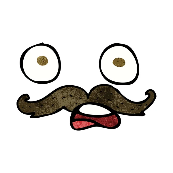 Caricatura bigote cara — Vector de stock