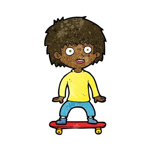 Cartoon jongen op skateboard — Stockvector