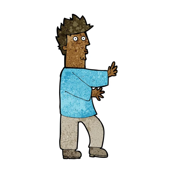 Cartoon nerveuze man zwaaien — Stockvector