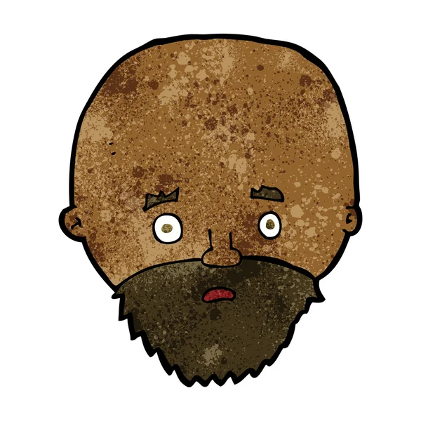 Dibujos animados sorprendido hombre con barba — Vector de stock