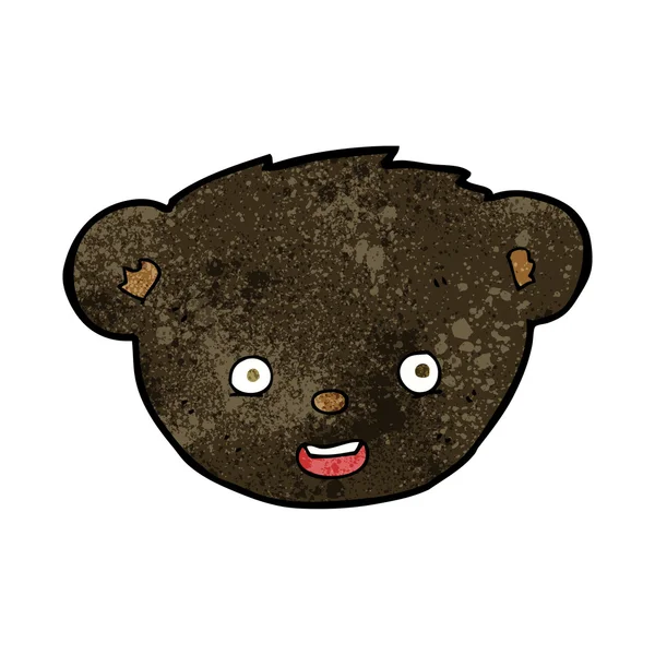 Cartone animato orso nero faccia — Vettoriale Stock