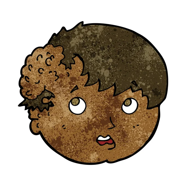 Karikatur Junge mit hässlichem Wachstum auf dem Kopf — Stockvektor