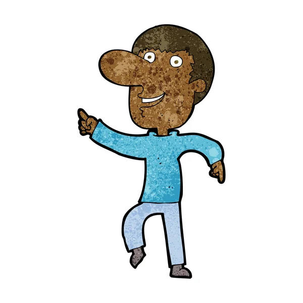 Dibujos animados hombre feliz bailando — Vector de stock