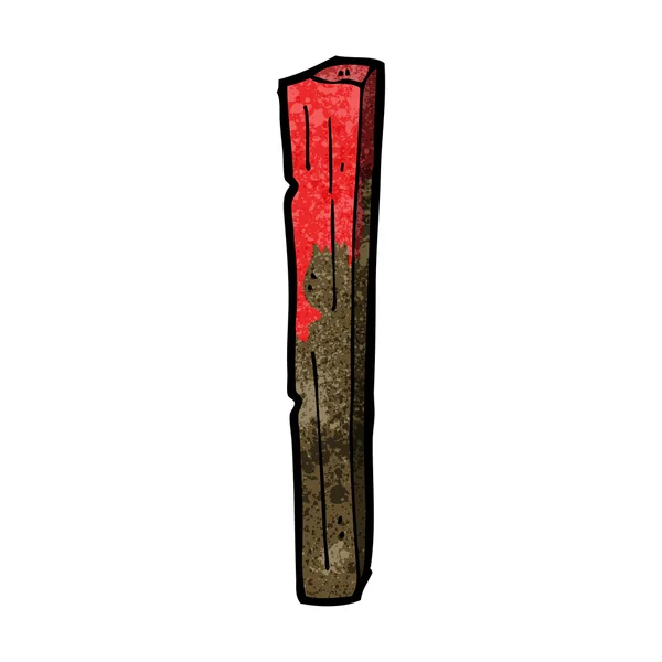 Cartoon bloody wooden post — Stock Vector