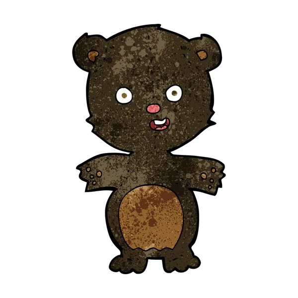 Aranyos fekete medve rajzfilm — Stock Vector