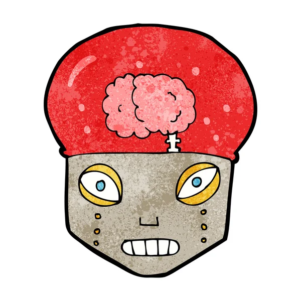 Karikatura strašidelný robot hlava — Stockový vektor
