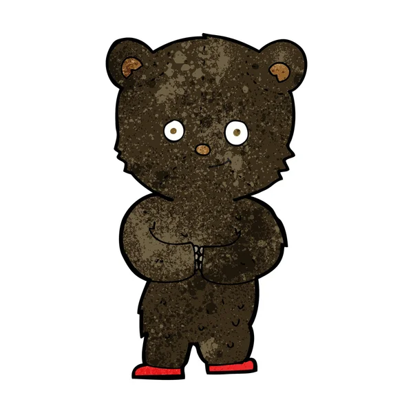Cartone animato orsacchiotto nero cucciolo d'orso — Vettoriale Stock