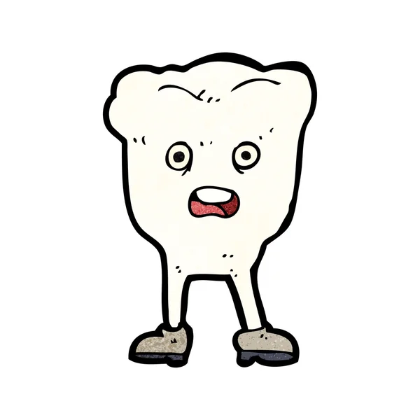 Cartoon tooth looking afraid — Stock Vector