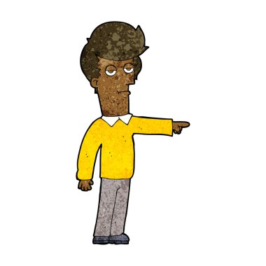 karikatür işaret eden adam