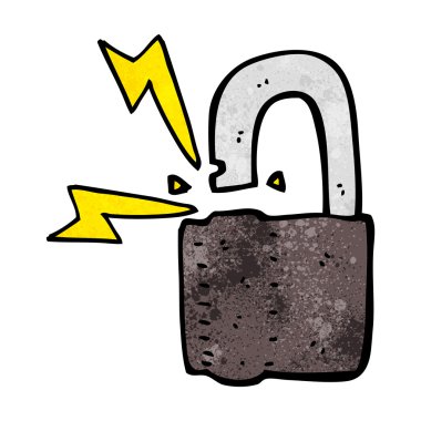 karikatür asma kilit simgesi