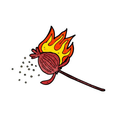 karikatür haşhaş çiçeği