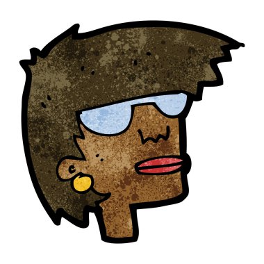 gözlüklü kadın yüzü.