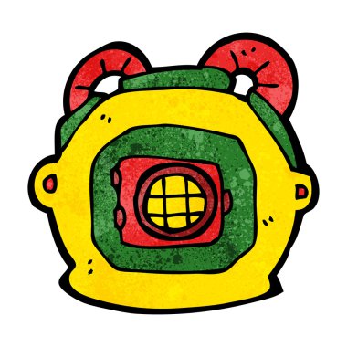 çizgi film eski deep sea diver kask