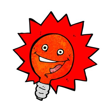 Mutlu yanıp sönen kırmızı ampul çizgi filmi 