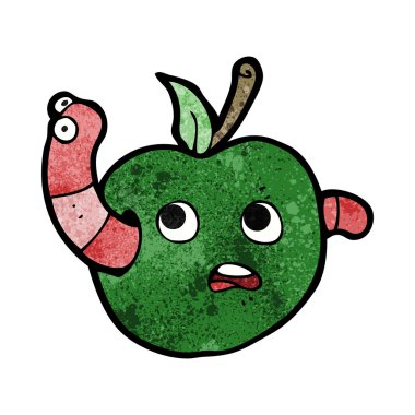 cartooon solucan Apple
