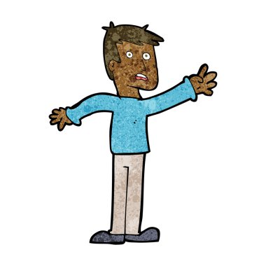 Çizgi film endişeli adam uzanıyor