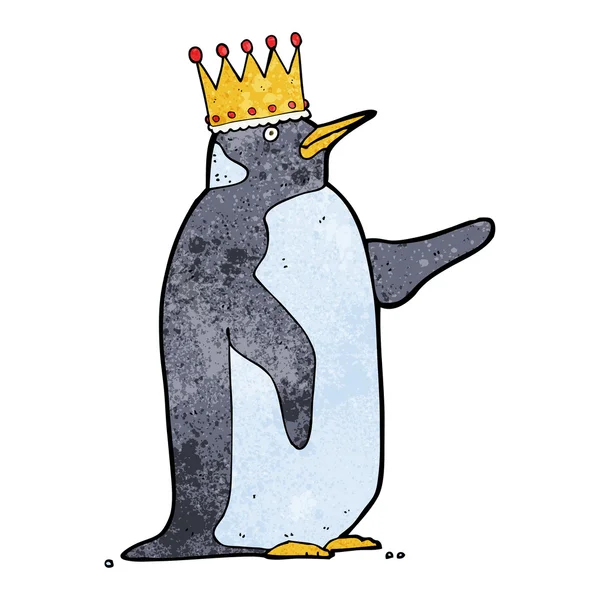 Cartoon-Pinguin mit Krone — Stockvektor