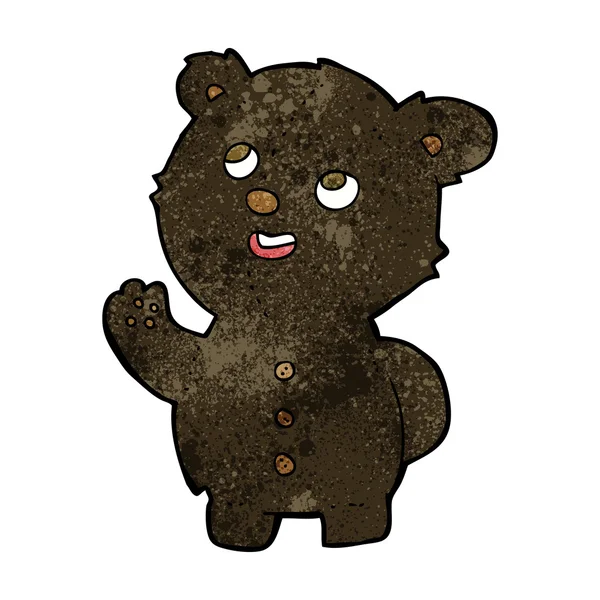Tecknad söt svart björn unge — Stock vektor