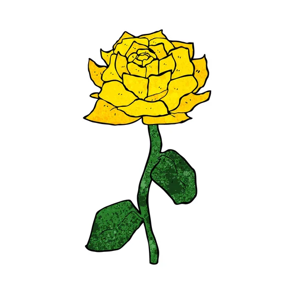 Cartoon der gelben Rose — Stockvektor