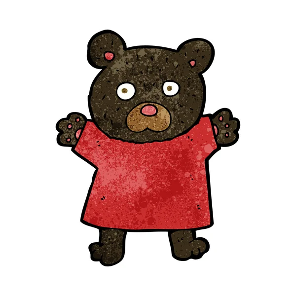 Cartoon cute black bear — Stock Vector