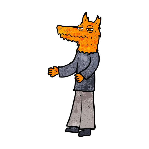 Homem de raposa dos desenhos animados — Vetor de Stock