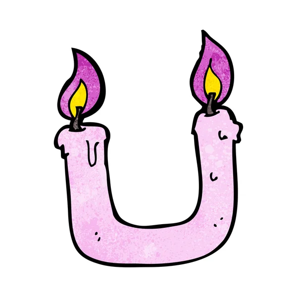 Accendere la candela ad entrambe le estremità cartone animato — Vettoriale Stock