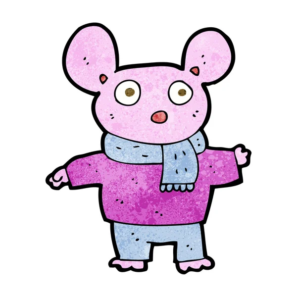 Cartoon mouse in clothes — Stock Vector