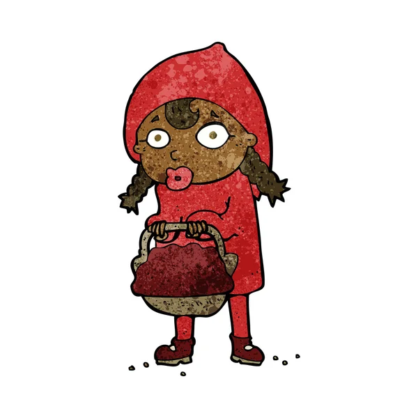 Маленька червона шапочка мультфільм — стоковий вектор
